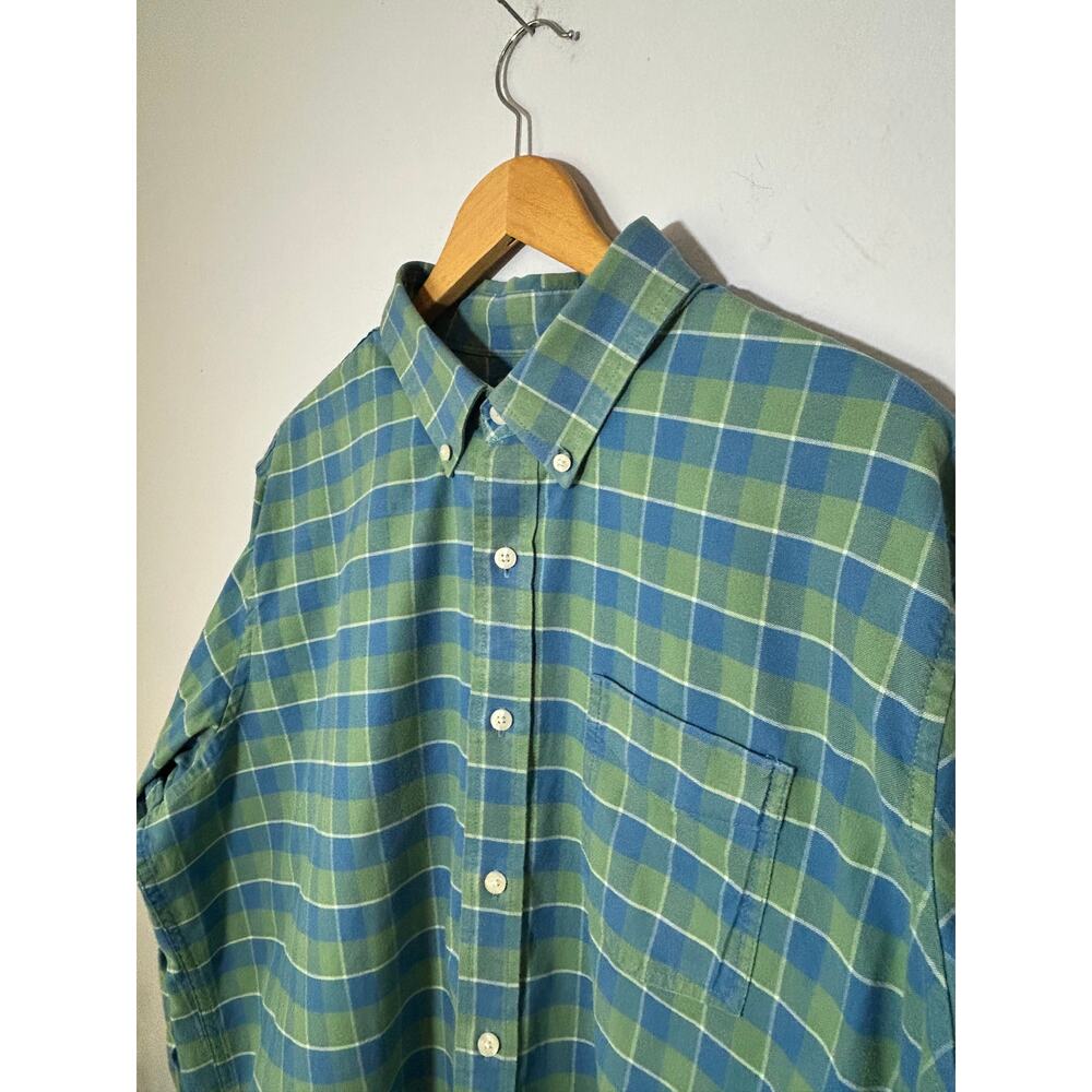 Plaid L.L. Bean Oxford Shirt, Slightly Fitted Untucked‎ Fit - (Mens XL Tall) - Picture 3 of 10